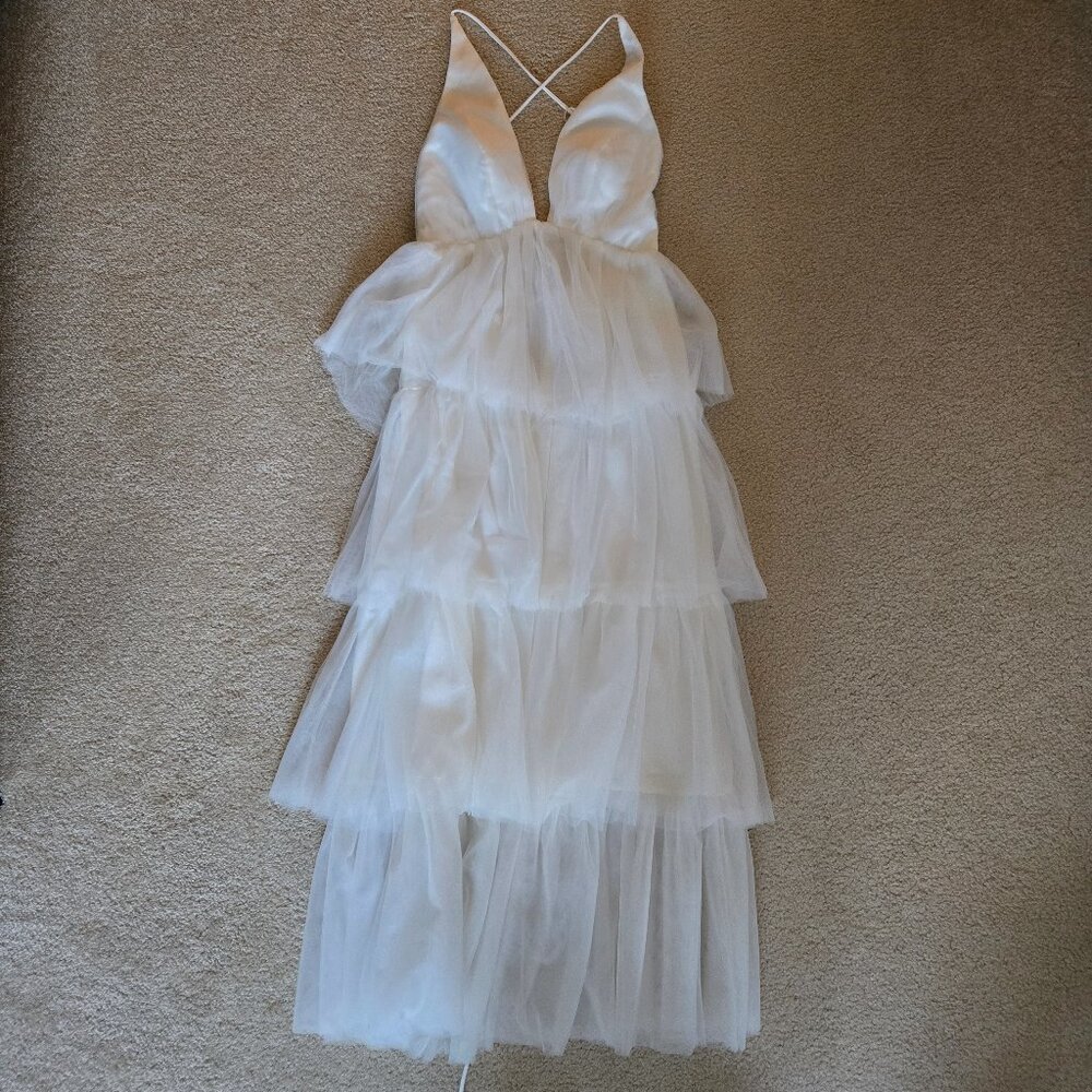Tiered white dress